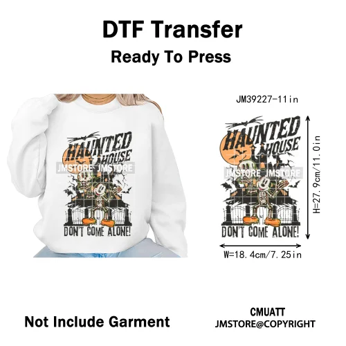 Pumpkin Spice Season Cartoon Horror Nightmare Halloween Vibes Iron on DTF Washable Transfers Stickers Ready to Press for Hoodies