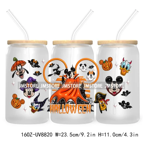 3D Horror Halloween UV DTF Sticker For 16OZ Libbey Glass Cup Can Wrap Transfer Stickers Custom Label DIY Logo Cartoon Blue Koala