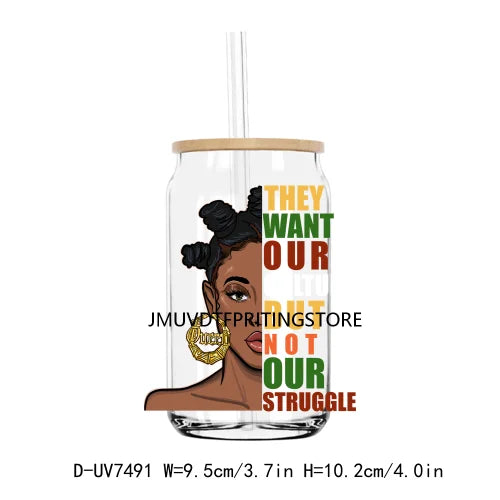 Steppin' into Juneteenth UV DTF Transfer Stickers Decals For Libbey Cold Cups Mugs Tumbler Waterproof DIY Logo Black Nurse Magic