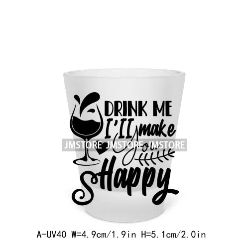 I Need A Huge Glass Of Wine Beer Mugs Alcohol Saying Short Glass Cups Decals UV DTF Transfers Stickers Waterproof DIY Craft