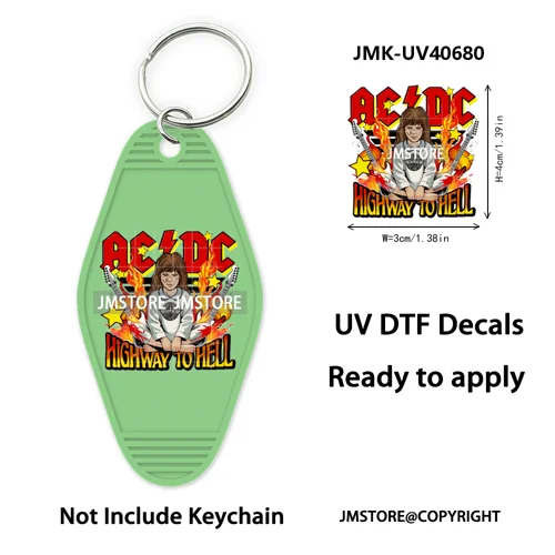 Horror Movie Characters Halloween Mom UV DTF Motel Keychain Wraps Ready To Apply Waterproof High Quality Hotel Keychain Decals