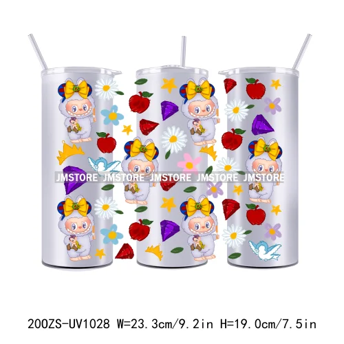 Cute Monster Doll Cartoon Character 20OZ Skinny Tumbler Wrap Ready To Apply UV DTF Transfer Stickers Durable Prints For Tumbler