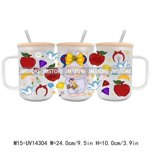 Cartoon Monsters Doll 15OZ Glass Mug UV DTF Cup Wrap Ready To Apply Waterproof High Quality Custom Prints For Mugs Cup Tumbler