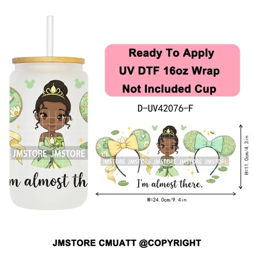 Coquette Bow Magical Cartoon Princess Halloween UV DTF Stickers Ready To Apply Cup Wrap High Quality For 16OZ Libbey Can Glass
