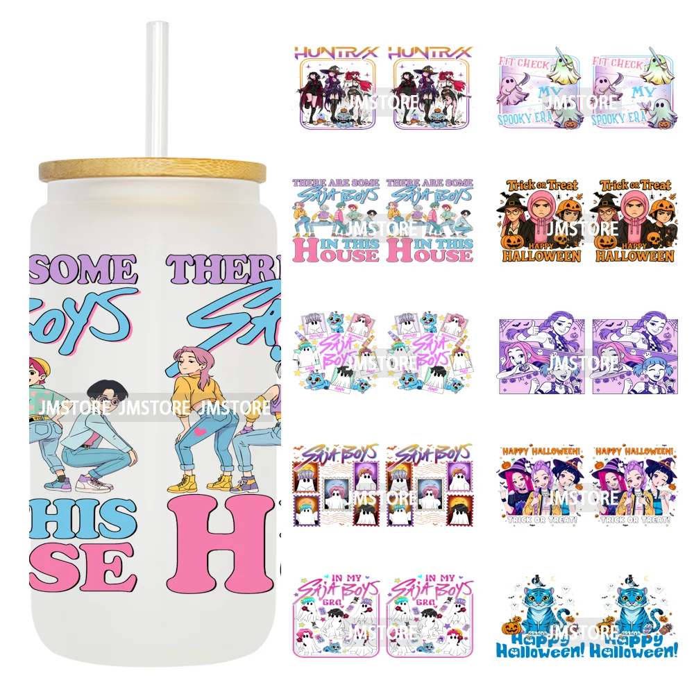 Kpop Halloween Spooky Ghosts Anime Lover 16OZ UV DTF Cup Wraps Ready To Apply Waterproof Transfer Stickers For Libbey Glass Can