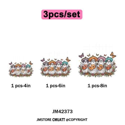 Coquette Halloween Spooky Espantan Latina Mexican Conchas Ghost Iron on DTF Washable Transfer Sticker Ready to Press for Hoodies