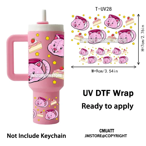 Trendy Cartoon Movies UV DTF Mini Tumbler Keychain Wraps Ready To Press High Quality Wraps UV Stickers for Tumbler Keychain
