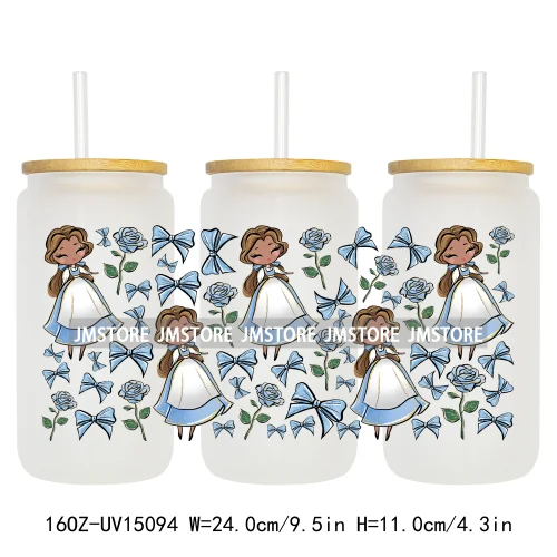 Beauty Princess And Beast UV DTF Stickers Ready to Transfer Cup Wrap Custom Labels DIY Craft For Libbey Can Glass Tumblers Mugs