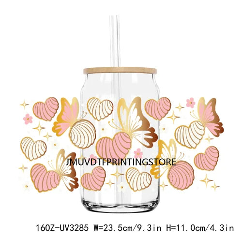 Cupid Ghostie Spooky Valentine's Day UV DTF Sticker For 16OZ Libbey Glass Cup Can Wrap Transfer Sticker Custom Labels DIY Logo