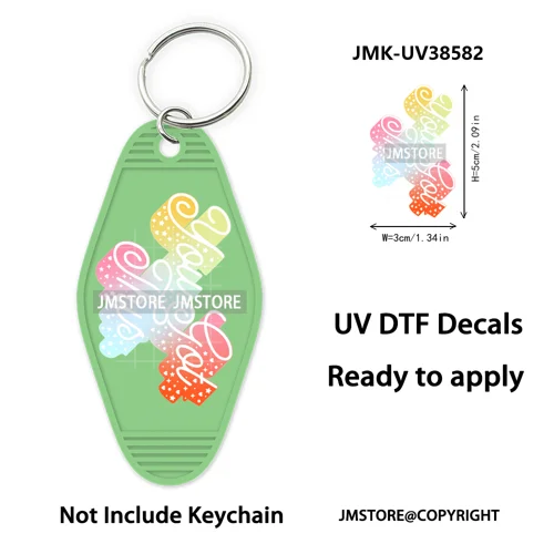 Positive Quotes Books Coffee Lover Girly UV DTF Motel Keychain Decal Ready To Ship Transfer Stickers Prints For Hotel Keychain