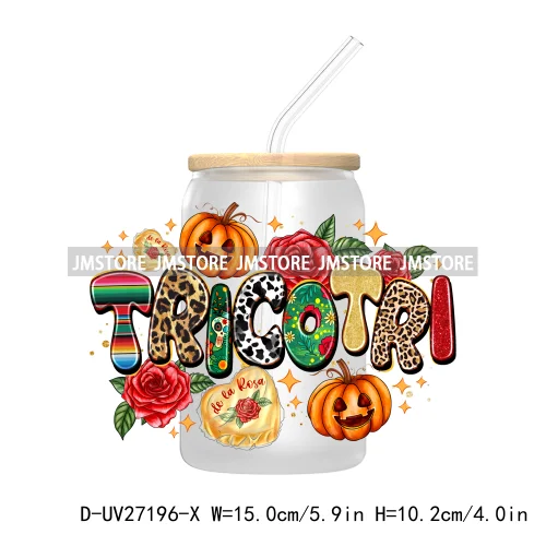 Mexican Ghost Espooky Vibes UV DTF Transfer Stickers Decals For Libbey Cold Cups Mugs Tumbler Waterproof Custom Logo Conchas Boo