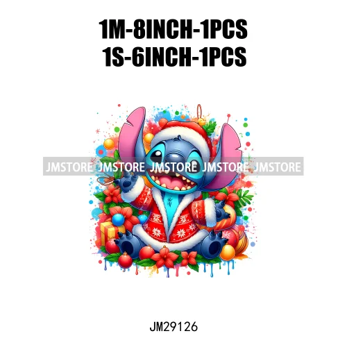 Cartoon Animal Character Merry Christmas Holiday Season Iron On DTF Transfer Stickers Logos Ready To Press For Hoodies