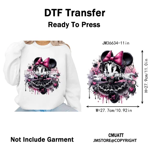 Spooky Scary Witch Girly Animal Flower Strawberry Gnomes Iron on DTF Washable Transfers Stickers Ready to Press for Hoodies Bags