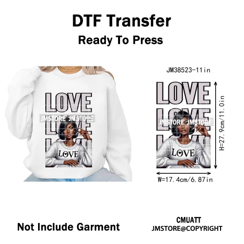 Pray Jesus Faith Trust Black Woman Religious Blessed Thermal Designs Iron on DTF Transfers Stickers Ready to Press for Clothes