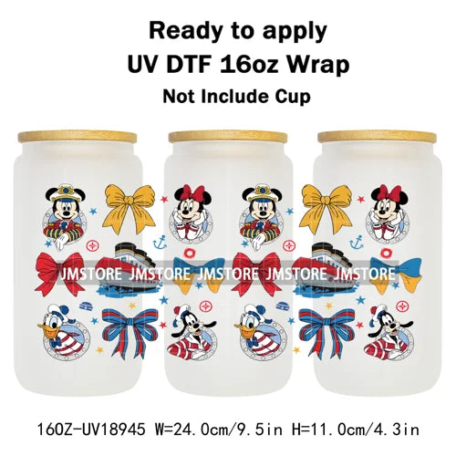 Bundle Princess Magical Mirror Bow UV DTF Stickers Ready To Apply Cup Wrap Durable Custom Prints DIY Craft For Libbey Can Glass