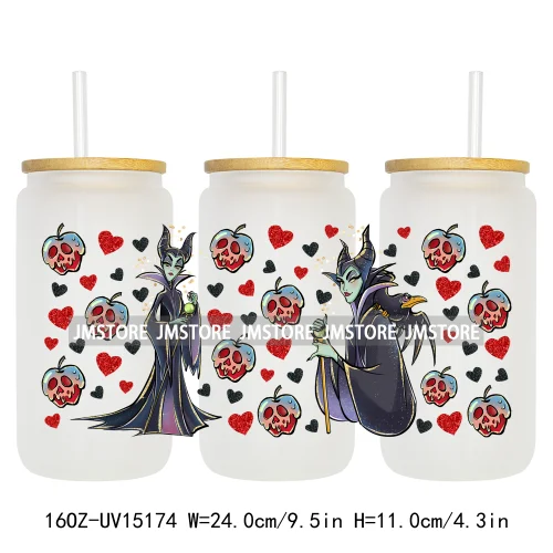 Cartoon Princess Coquette Mermaid 16OZ UV DTF Cup Wraps Ready To Apply Waterproof Transfer Stickers For Libbey Glass Can Tumbler