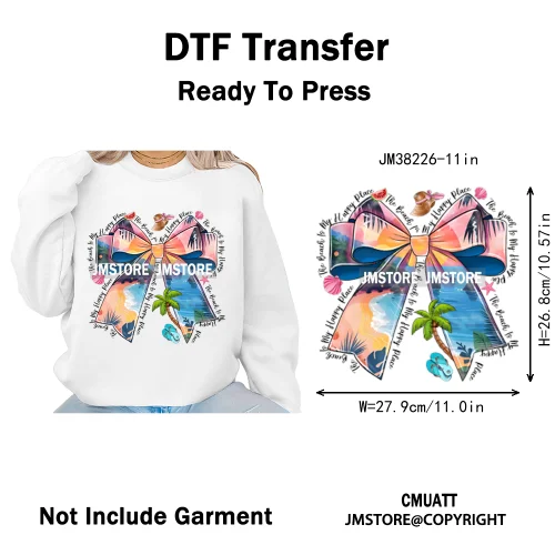Tropical Summer Tequila Cocktail Drink Sunsets Salty Beach Vibes Logo Iron on DTF Transfers Stickers Ready to Press for Clothing