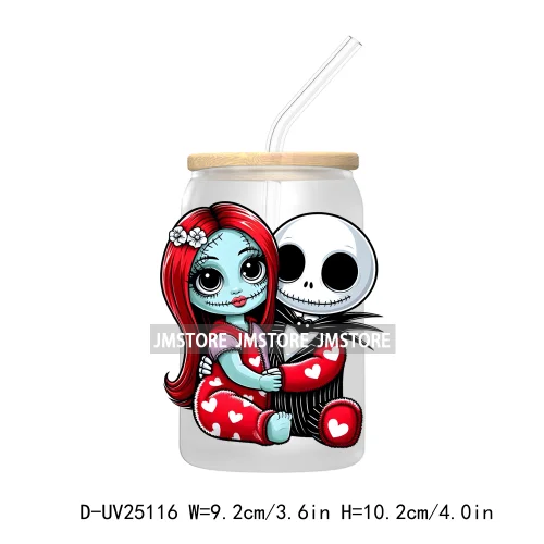 Cartoon Halloween Princess UV DTF Transfer Stickers Decals For Libbey Cold Cups Mugs Tumbler Waterproof DIY Custom Logo Labels