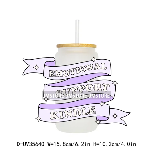 New Positive Quotes Bookish UV Sticker Decals For Libbey Cold Cups Mugs Tumbler Transfer Stickers Waterproof High Quality Labels