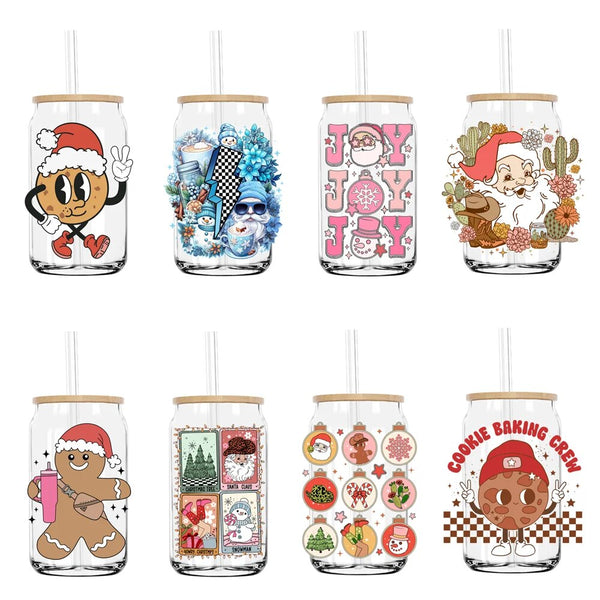 Christmas Cookie Baking Crew UV DTF Transfers Stickers Decals For Libbey Cold Cups Mugs Tumbler Waterproof DIY Craft