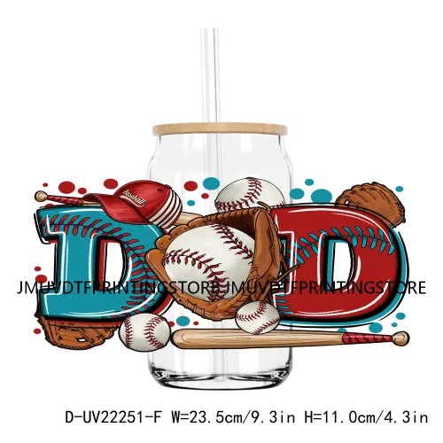 Dad Fixer Of All Things 16OZ UV DTF Cup Wrap Transfer Sticker Baseball Daddy Custom Durable Waterproof Logo For Libbey Glass Can