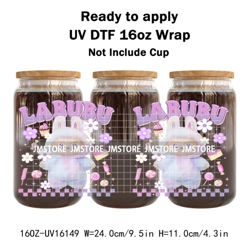 Colorful Cartoon Monster Dolls Princess UV DTF Stickers Ready To Transfer Cup Wrap Custom Labels For Libbey Can Glass Tumbler