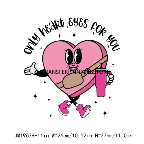 Valentine Heart Stanley Inspired Holiday Love DTF Transfer Iron On Heat Press Sticker For Tshirt