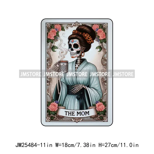 Washable Mom Spill Tea Audacity Emotional Dumpster Designs Tarot Cards DTF Iron On Heat Press Transfer Stickers For T-shirt Bags