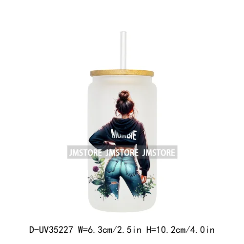 Funny Sarcastic Woman Sassy Girl UV DTF Transfer Stickers Decals Ready To Apply Waterproof For 16OZ Libbey Glass Can Cup Tumbler
