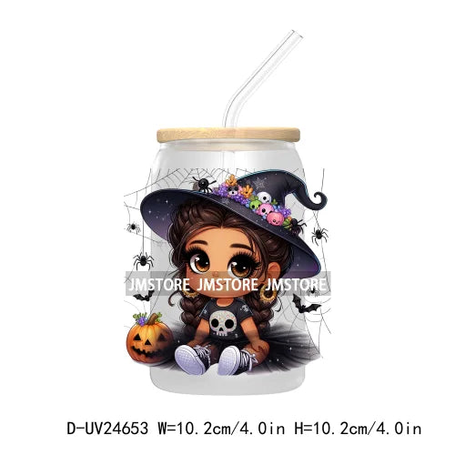 Halloween Latina Princess UV DTF Transfer Stickers Decals For Libbey Cold Cups Mugs Tumbler Custom Waterproof DIY Labels Pumpkin