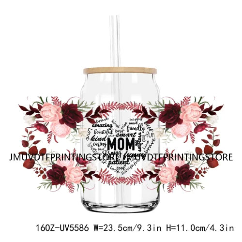 Compassionate Strong Mom Grandma 16OZ UV DTF Cup Wrap Transfer Sticker Custom Label Durable Waterproof Logo For Libbey Glass Can