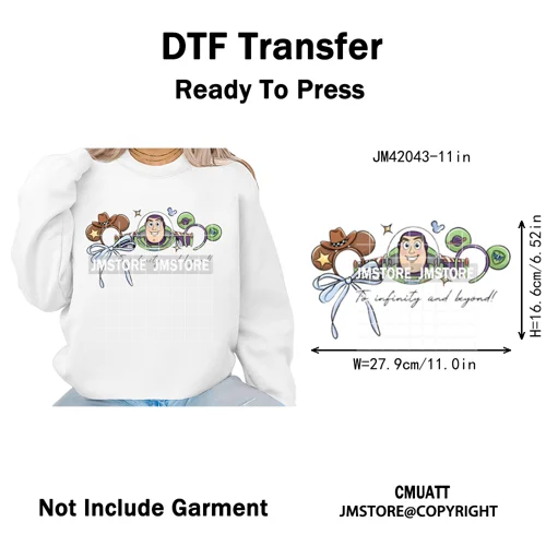 Retro Cartoon Magical Princess Girly Bow Mouse Ears Headbands Iron on DTF Washable Transfers Stickers Ready to Press for Hoodies