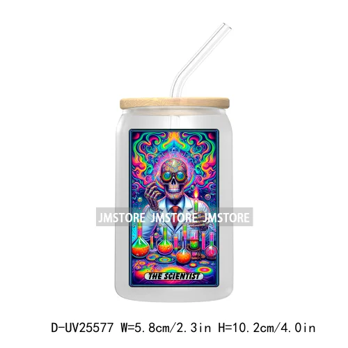 The Crafter Tarot Card UV DTF Transfer Stickers Decals For Libbey Cold Cups Mugs Tumbler Custom Logo Labels Sarcastic Skeleton