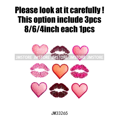 Colorful Love Heart Lips Coquette Happy Valentine's Day Iron On DTF Heat Press Transfers Stickers Ready To Press For Clothing