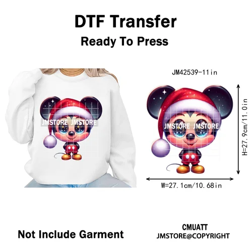 Holly Jolly Cute Cartoon Character Christmas Santa Tis The Season Iron on DTF Heat Transfers Stickers Ready to Press for Garment