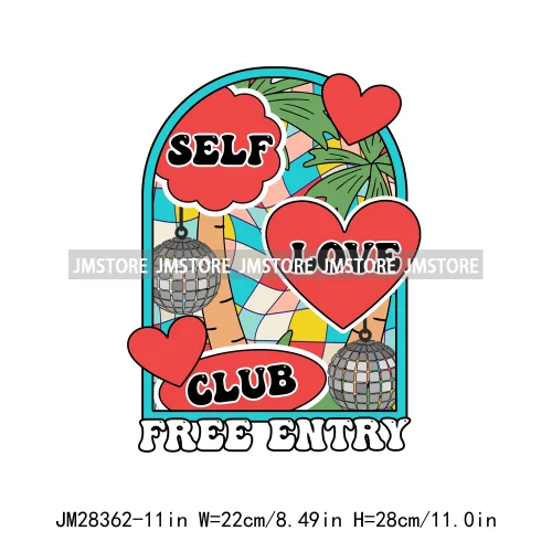 Funny Mental Healthy Doing My Best Self Love Book Club Reading Positive Quotes Iron On DTF Transfers Stickers For Hoodies Bags