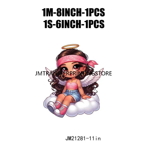 Cute Baby Angel Concha Valentine Kids Lovely Iron On DTF Transfers Printing Stickers Ready To Press For Hoodies