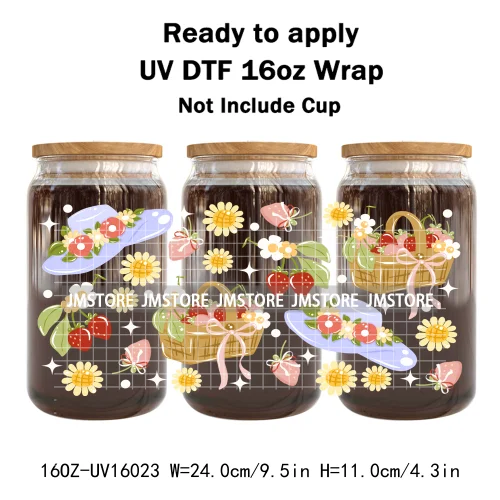 Cozy Autumn Food Fall Leaves Pumpkin 16OZ UV DTF Cup Wraps Ready To Apply Waterproof Transfer Stickers For Libbey Glass Can Mugs