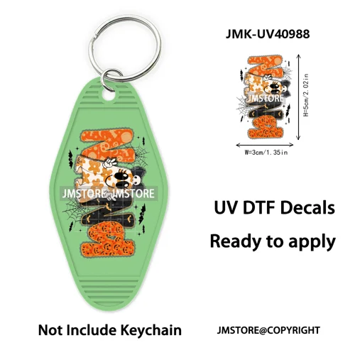 Mama Mini Halloween Spooky Ghosts UV DTF Motel Keychain Decal Ready To Ship Durable Transfer Stickers Prints For Hotel Keychain