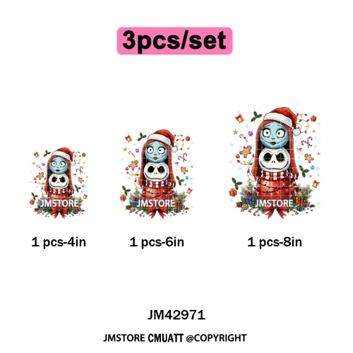 Very Merry Christmas Party Cartoon Princess Kids Friends Winter Gifts Iron on DTF Transfers Stickers Ready to Press for Textiles