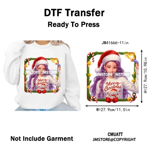 Christmas Kpop Holiday Idol Santa Holly Jolly Merry Christmas Iron on DTF Washable Transfers Stickers Ready to Press for Textile