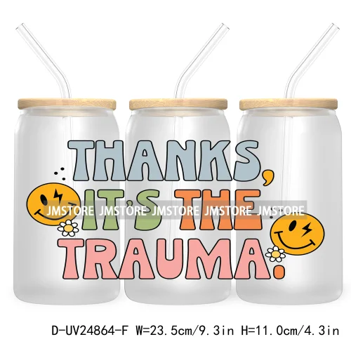 Spooky Girlie Halloween 16OZ UV DTF Cup Wrap Transfer Stickers Custom Durable Waterproof Labels For Libbey Glass Can Self Love