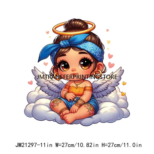 Cute Baby Angel Concha Valentine Kids Lovely Iron On DTF Transfers Printing Stickers Ready To Press For Hoodies