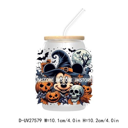 Cartoon Couple Halloween Scary Pumpkin UV DTF Transfer Sticker Decals For Libbey Cold Cup Mug Tumbler Nightmare Before Christmas