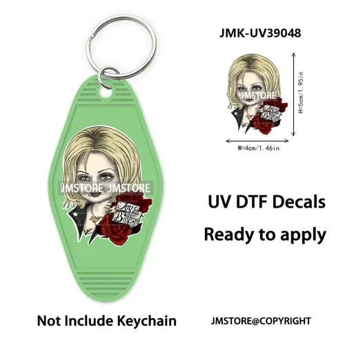 Halloween Horror Killer Energy Drink UV DTF Motel Keychain Decal Ready To Ship Durable Transfer Stickers Logo For Hotel Keychain