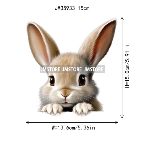 15cm 5.9in Kids Hide-and-seek Animal Iron On Heat Transfer Sticker For Clothes Vinyl Thermal Appliques Washable T-Shirt Decal