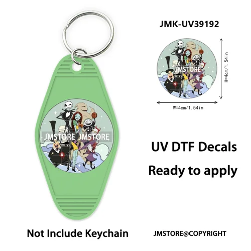 Horror Pumpkin Halloween Cartoon UV DTF Motel Keychain Decal Ready To Ship Durable Transfer Stickers Prints For Hotel Keychain