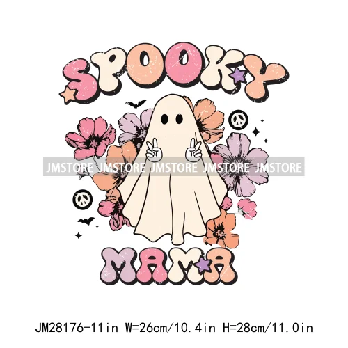 Cute Mama Babe Stay Spooky Let's Go Ghouls Halloween Season Designs DTF Iron On Transfers Stickers Ready To Press For Clothes