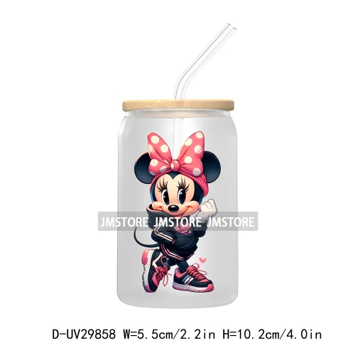 Streetwear Mouse Girl Boy UV DTF Transfer Stickers Decals For Libbey Cold Cups Mugs Tumbler Waterproof Labels Cartoon Characters