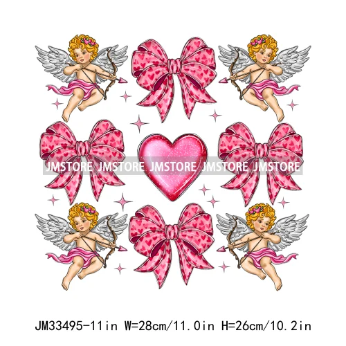 Pink Loved XOXO Coquette Bow Animal Western Cupid Sweet Valentine Iron On DTF Transfers Stickers Ready To Press For Sweatshirts